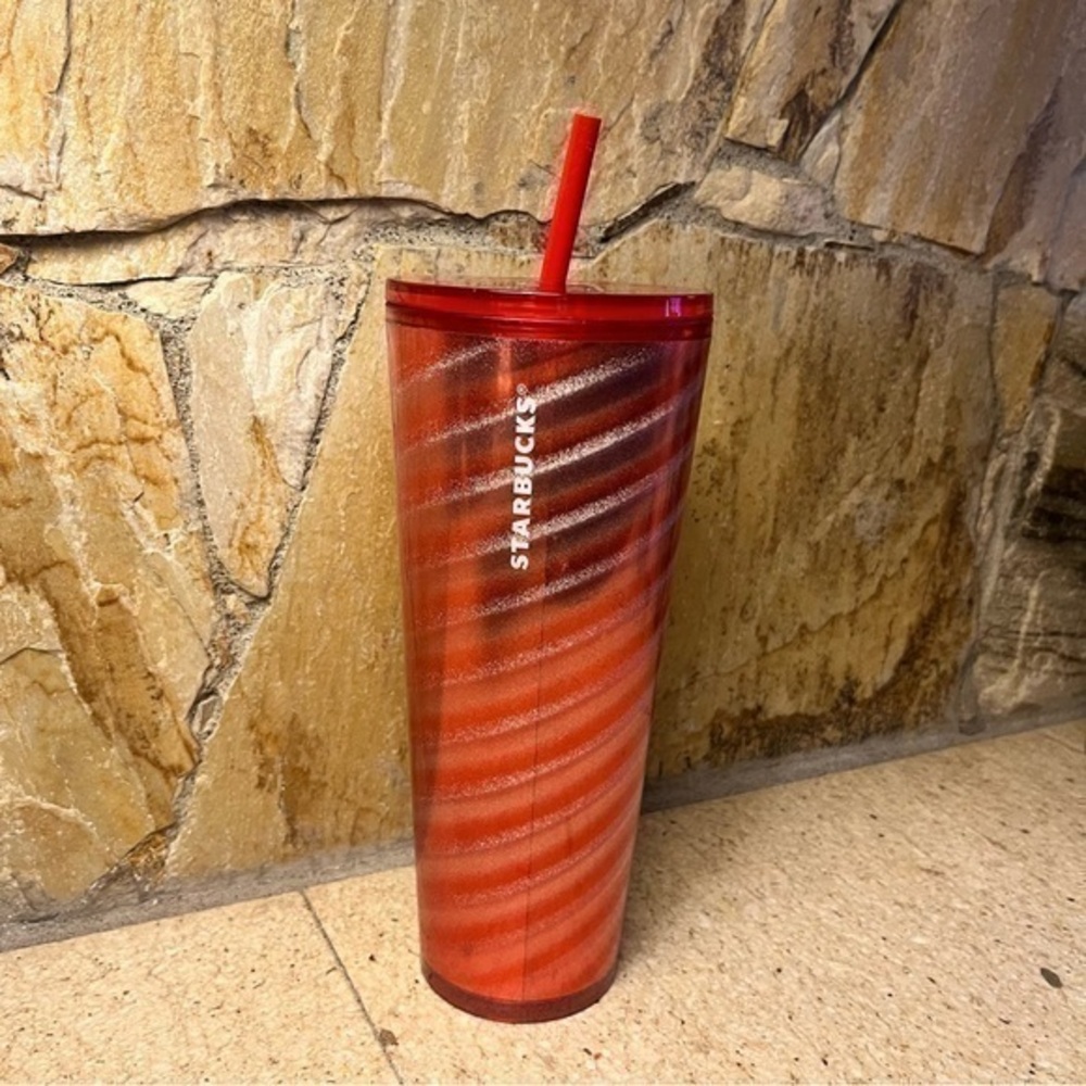 Starbucks Christmas red candy striped tumbler rare holiday edition